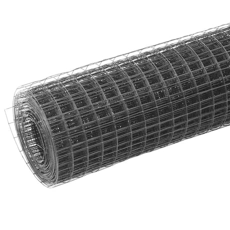 Vidaxl kippengaas 10x1 m staal met pvc coating grijs