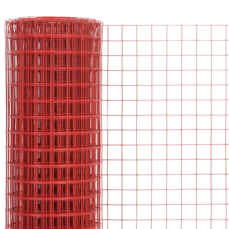 Vidaxl kippengaas 10x0,5 m staal met pvc coating rood