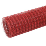 Vidaxl kippengaas 10x0,5 m staal met pvc coating rood