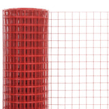 Vidaxl kippengaas 25x1,5 m staal met pvc coating rood