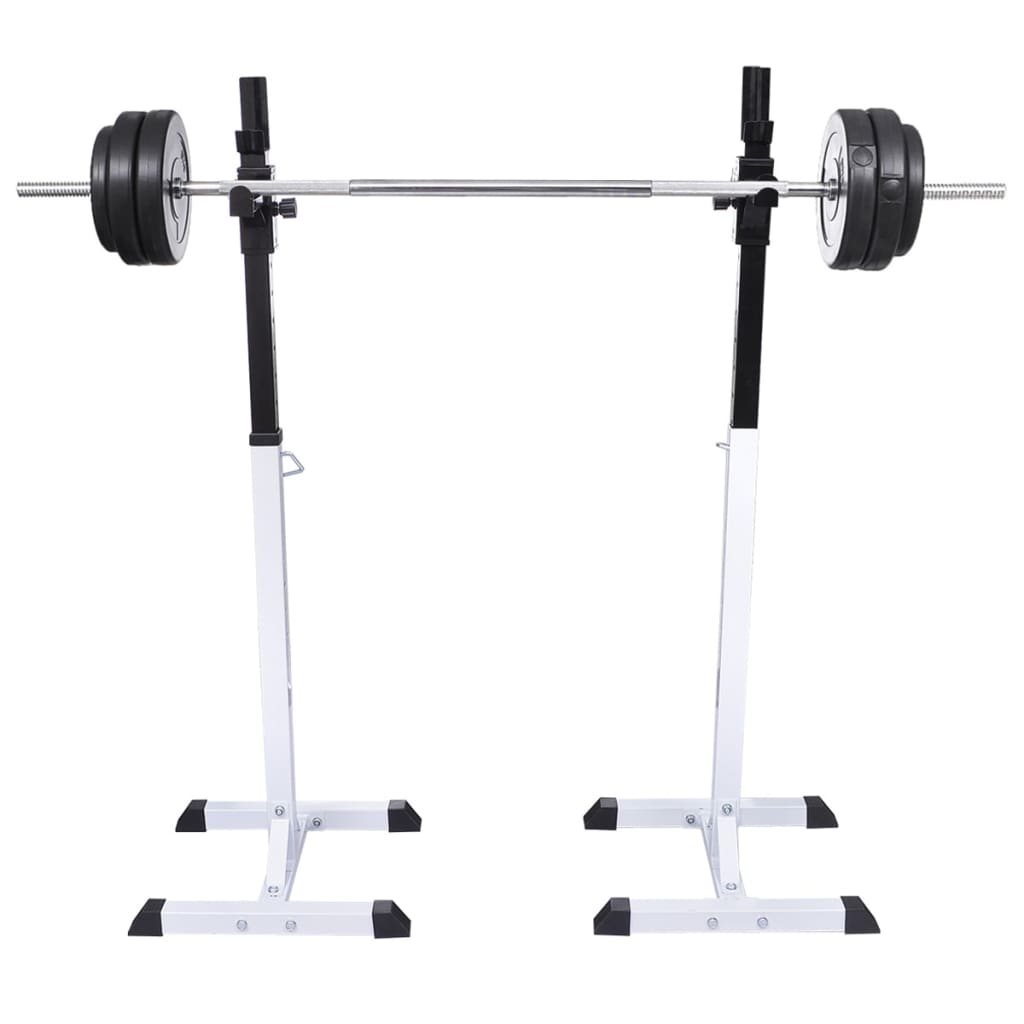 VidaXL Halter- squatrek met halterset 30,5 kg