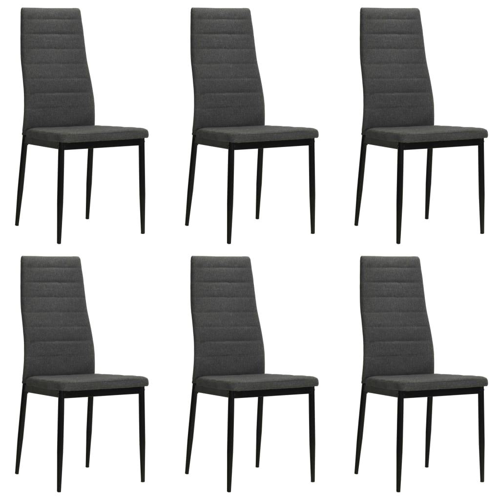 Vidaxl eetkamerstoelen 6 st stof donkergrijs