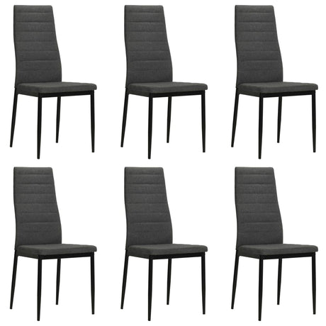 Vidaxl eetkamerstoelen 6 st stof donkergrijs