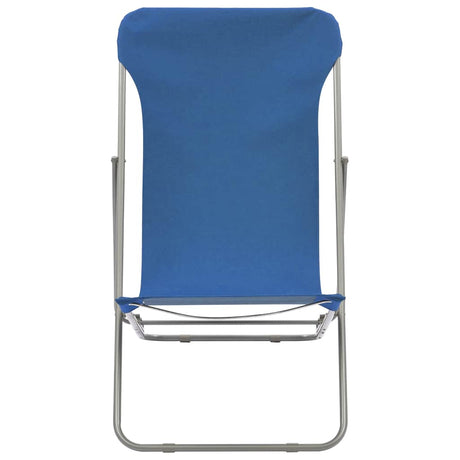 Vidaxl strandstoelen inklapbaar 2 st staal en oxford stof blauw