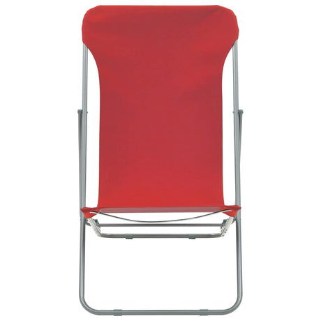 Vidaxl strandstoelen inklapbaar 2 st staal en oxford stof rood
