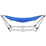 Vidaxl hangmat met inklapbare standaard blauw