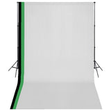 Vidaxl fotostudioset met 3 katoenen achtergronden en frame 3x5 m