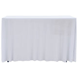 VidaXL 2 st Tafelhoezen stretch met rok 120x60,5x74 cm wit