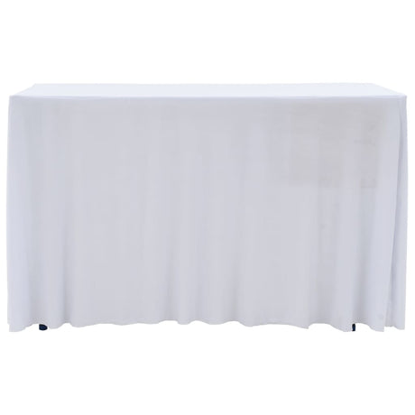 VidaXL 2 st Tafelhoezen stretch met rok 120x60,5x74 cm wit