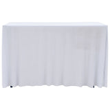 VidaXL 2 st Tafelhoezen stretch met rok 243x76x74 cm wit