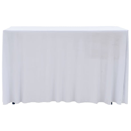 VidaXL 2 st Tafelhoezen stretch met rok 243x76x74 cm wit