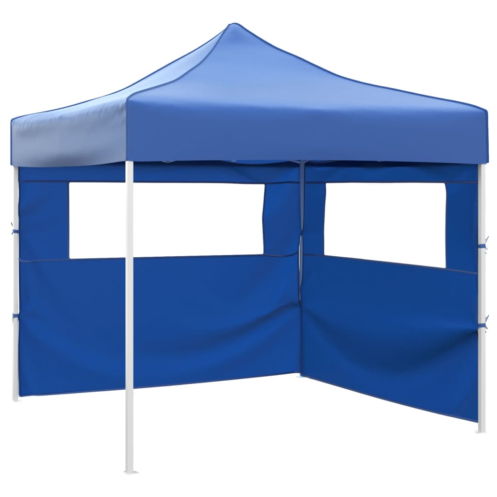 Vidaxl vouwtent met 2 wanden 3x3 m blauw