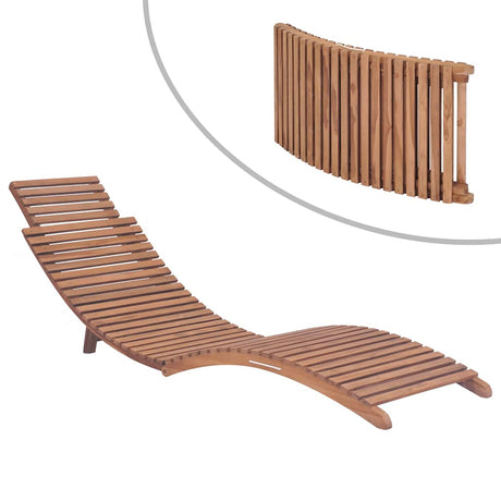 Vidaxl ligbed inklapbaar massief teakhout