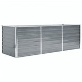 Vidaxl plantenbak verhoogd 240x80x77 cm gegalvaniseerd staal grijs