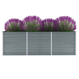 Vidaxl plantenbak verhoogd 240x80x77 cm gegalvaniseerd staal grijs