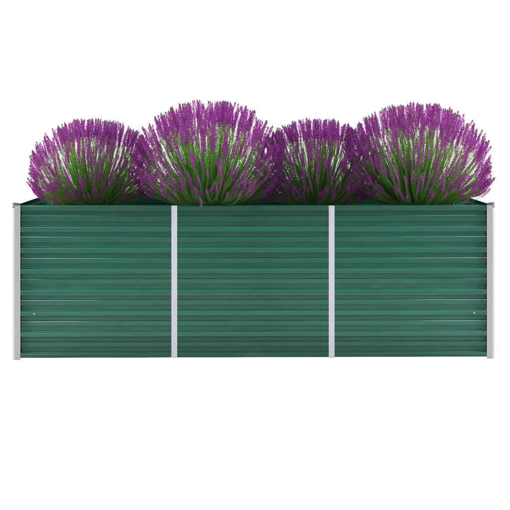 Vidaxl plantenbak verhoogd 240x80x77 cm gegalvaniseerd staal groen