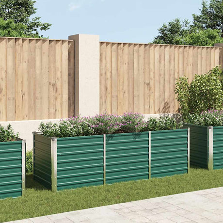 Vidaxl plantenbak verhoogd 240x80x77 cm gegalvaniseerd staal groen