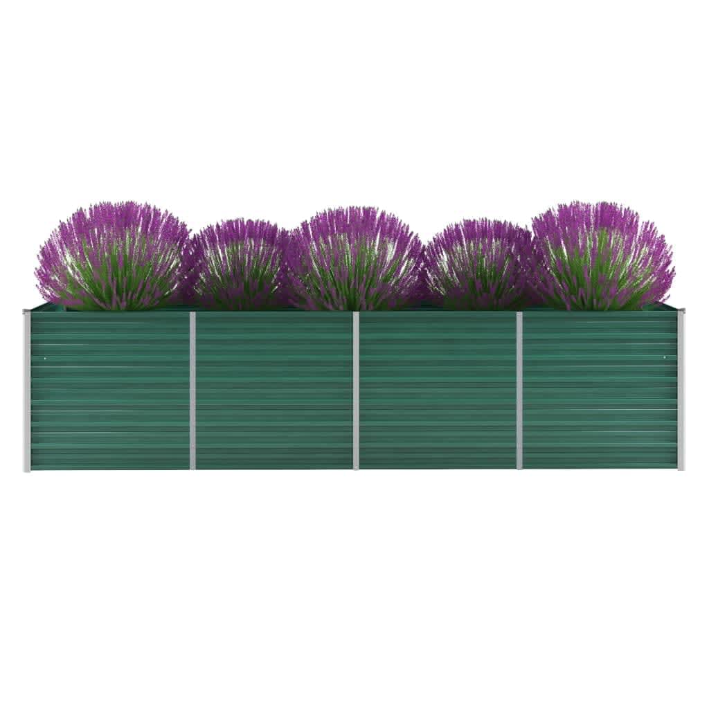 Vidaxl plantenbak verhoogd 320x80x77 cm gegalvaniseerd staal groen