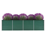 Vidaxl plantenbak verhoogd 320x80x77 cm gegalvaniseerd staal groen