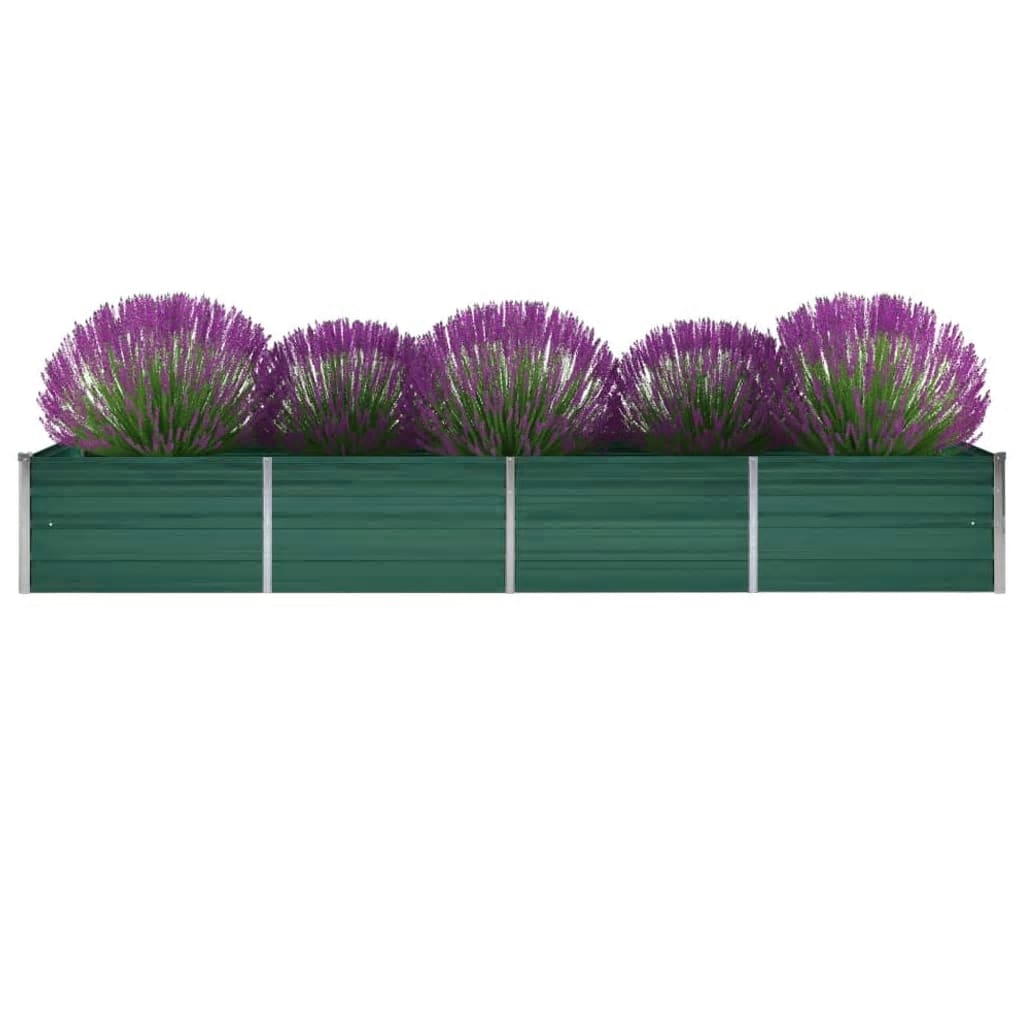 Vidaxl plantenbak verhoogd 320x80x45 cm gegalvaniseerd staal groen