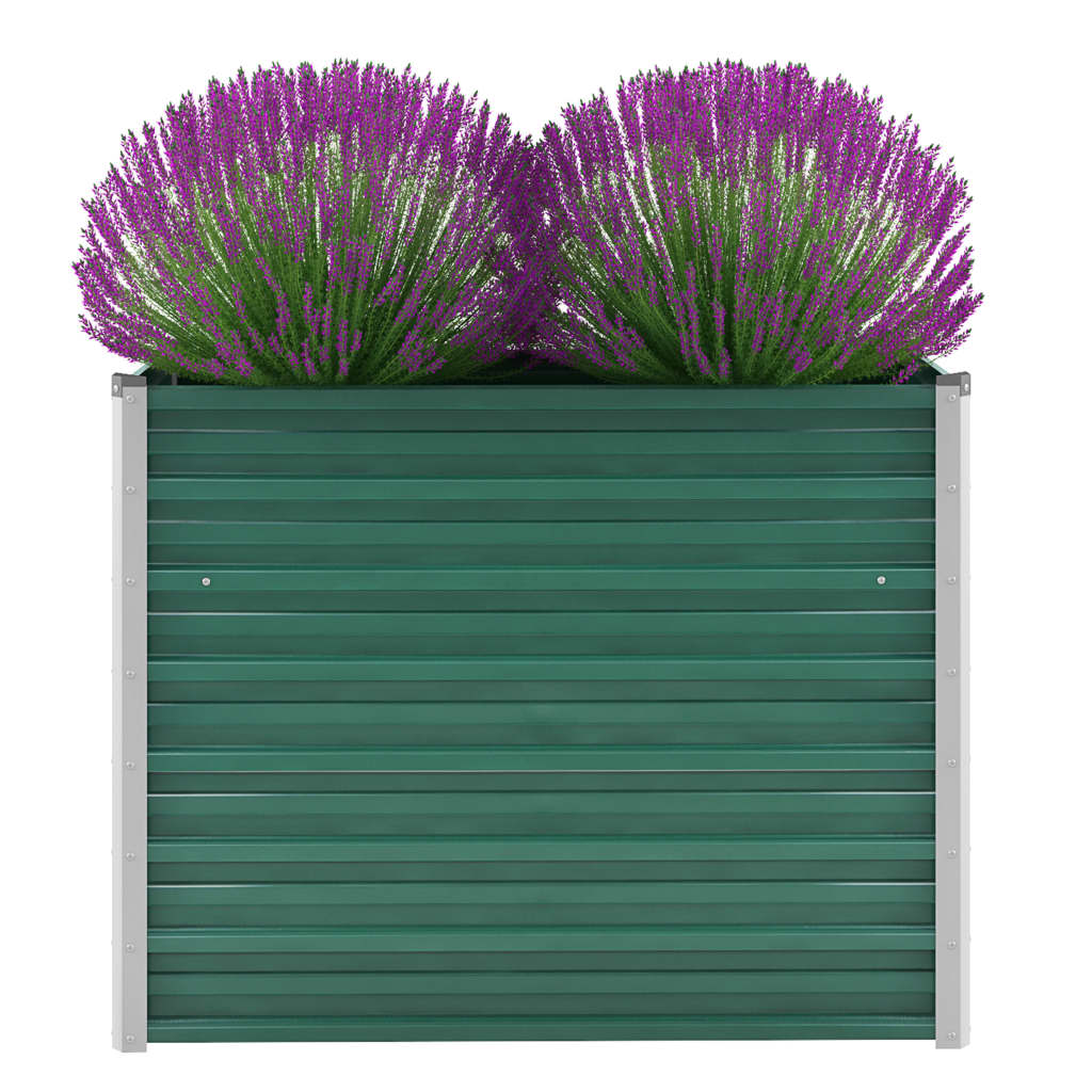 Vidaxl plantenbak verhoogd 100x40x77 cm gegalvaniseerd staal groen