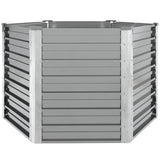 Vidaxl plantenbak verhoogd 129x129x77 cm gegalvaniseerd staal grijs