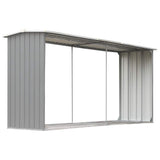 Vidaxl haardhoutschuur 330x92x153 cm gegalvaniseerd staal grijs