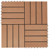 VidaXL Terrastegels 30x30 cm 1 m² HKC teakkleur 11 st