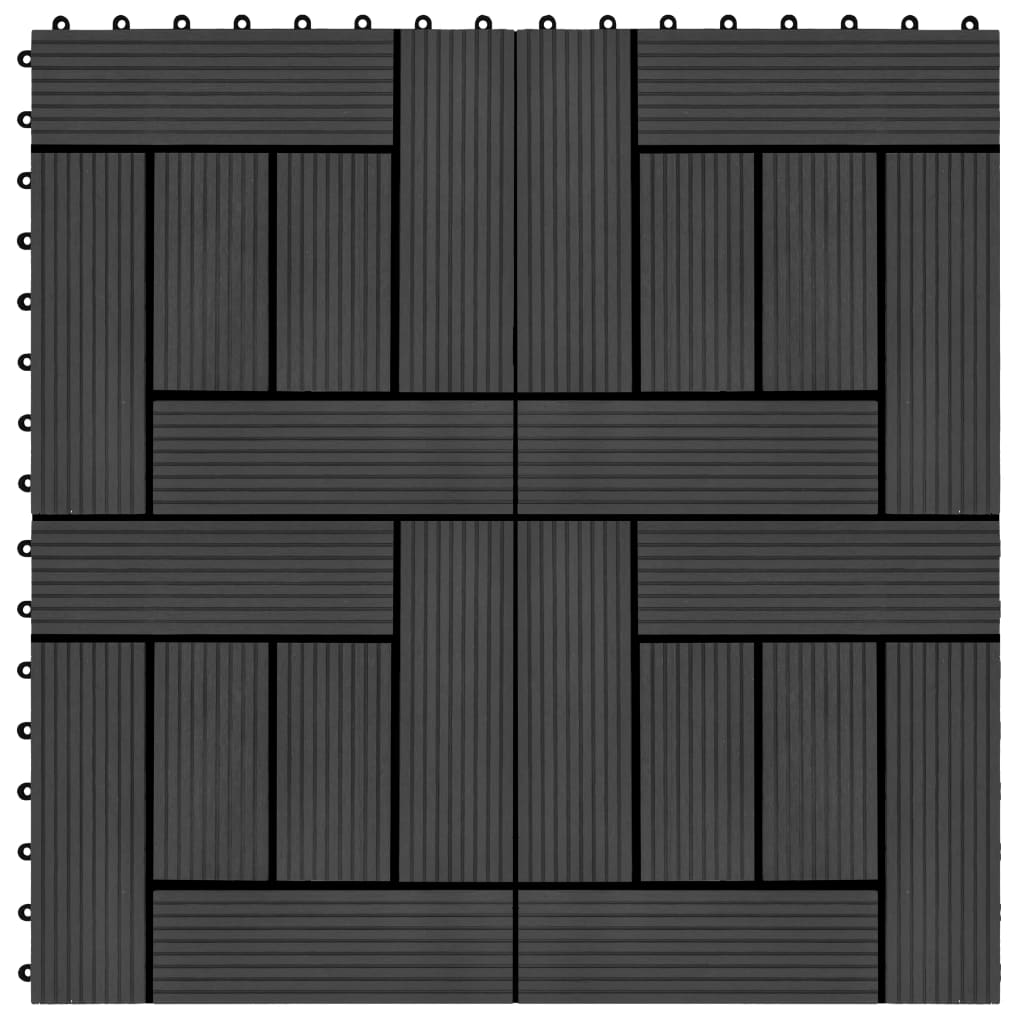 VidaXL Terrastegels 30x30 cm 1 m² HKC zwart 11 st