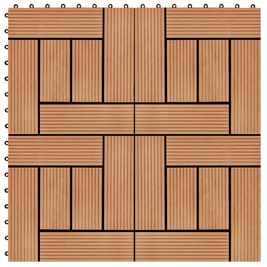 VidaXL Terrastegels 30x30 cm 1 m² HKC teakkleur 11 st