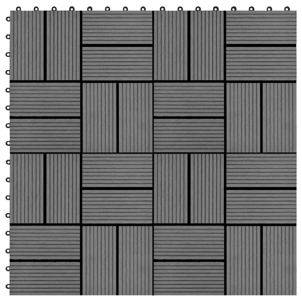 Vidaxl terrastegels 30x30 cm 1 m² hkc grijs 11 st