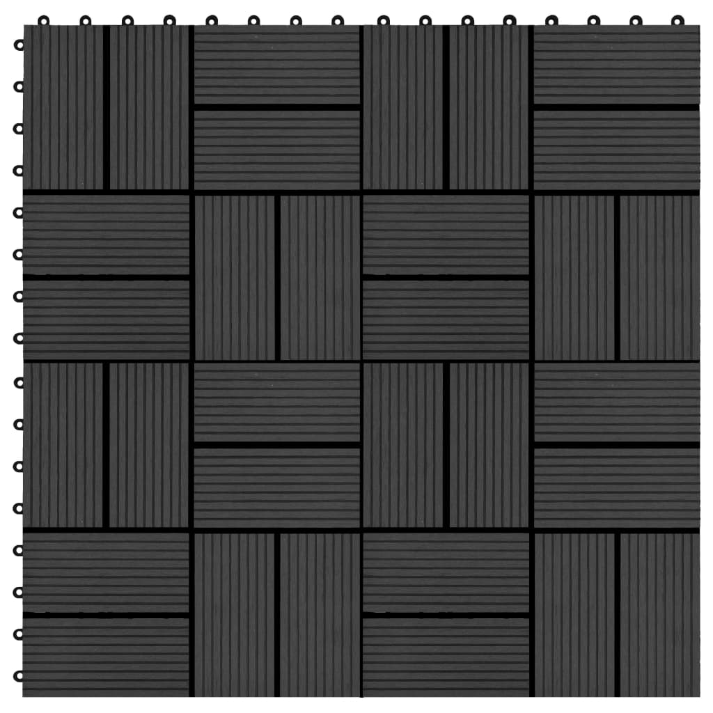 Vidaxl terrastegels 30x30 cm 1 m² hkc zwart 11 st