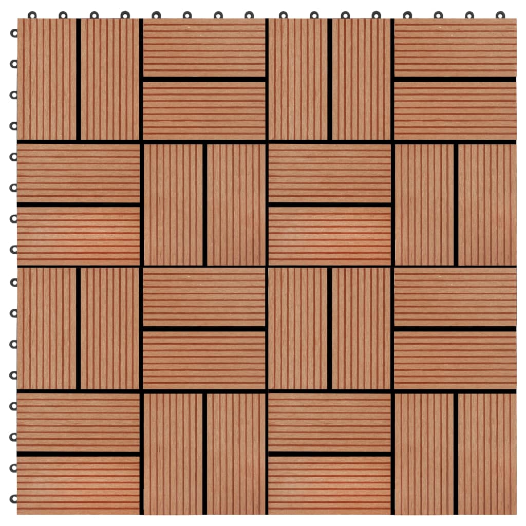 VidaXL Terrastegels 30x30 cm 1 m² HKC teakkleur 11 st