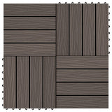 Vidaxl terrastegels diep reliëf 30x30 cm 1 m² hkc donkerbruin 11 st