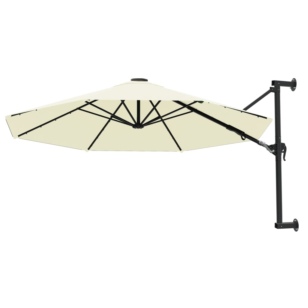 VidaXL Wandparasol met metalen paal 300 cm zandkleurig