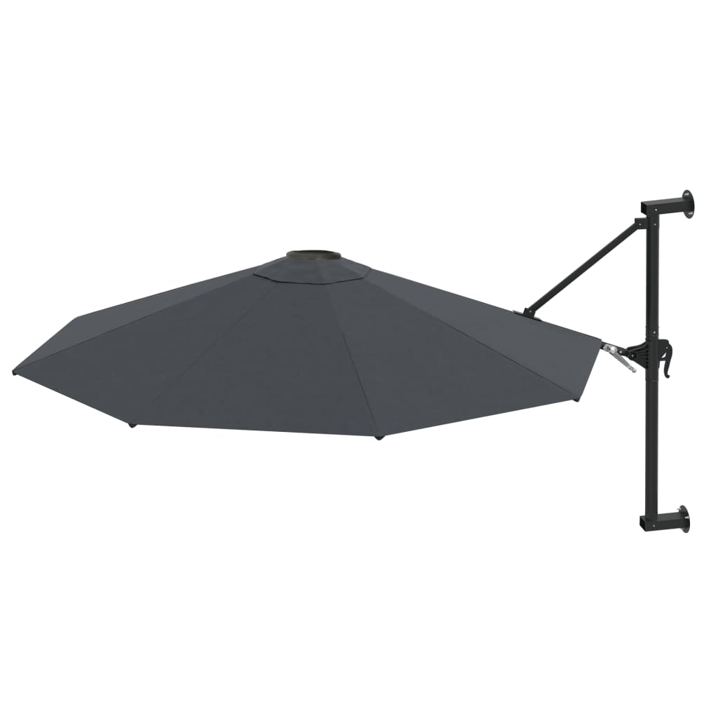 VidaXL Wandparasol met metalen paal 300 cm antraciet