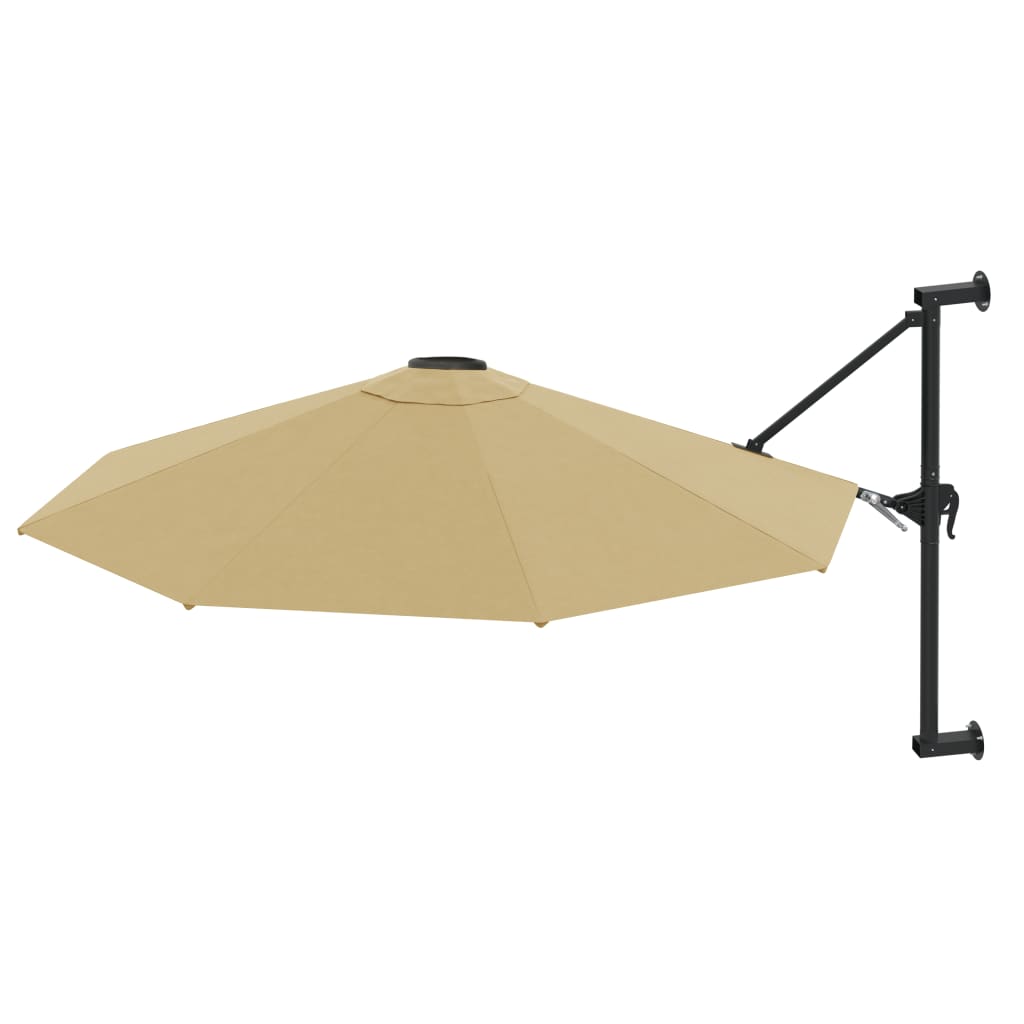 VidaXL Wandparasol met metalen paal 300 cm taupe