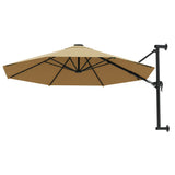 Vidaxl wandparasol met metalen paal 300 cm taupe