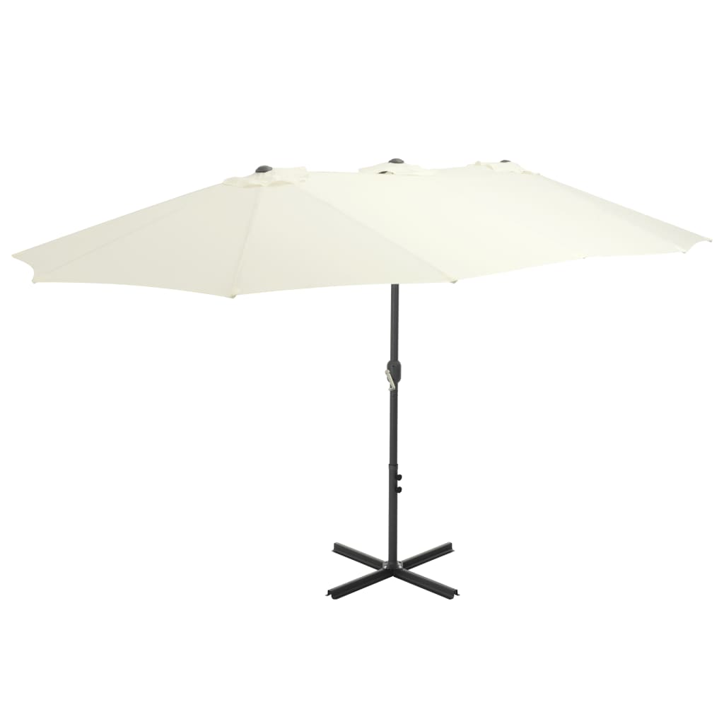 Vidaxl parasol met aluminium paal 460x270 cm zandkleurig