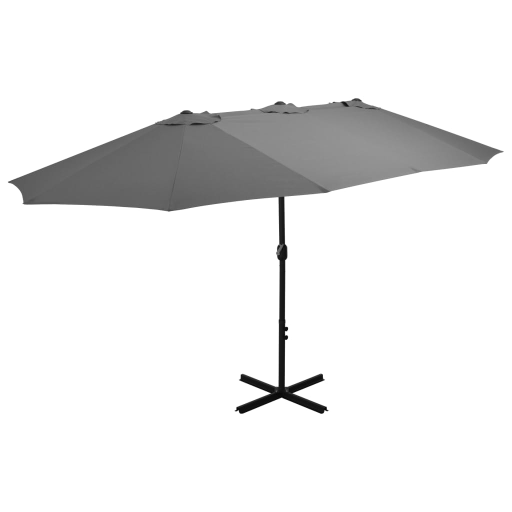 Vidaxl parasol met aluminium paal 460x270 cm antraciet