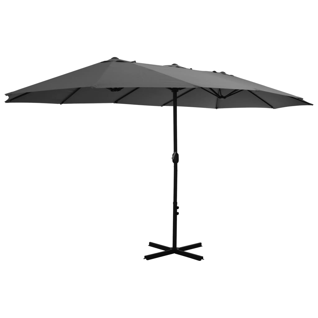 Vidaxl parasol met aluminium paal 460x270 cm antraciet