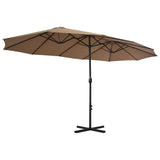 Vidaxl parasol met aluminium paal 460x270 cm taupe