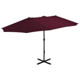 Vidaxl parasol met aluminium paal 460x270 cm bordeauxrood