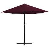 Vidaxl parasol met aluminium paal 460x270 cm bordeauxrood