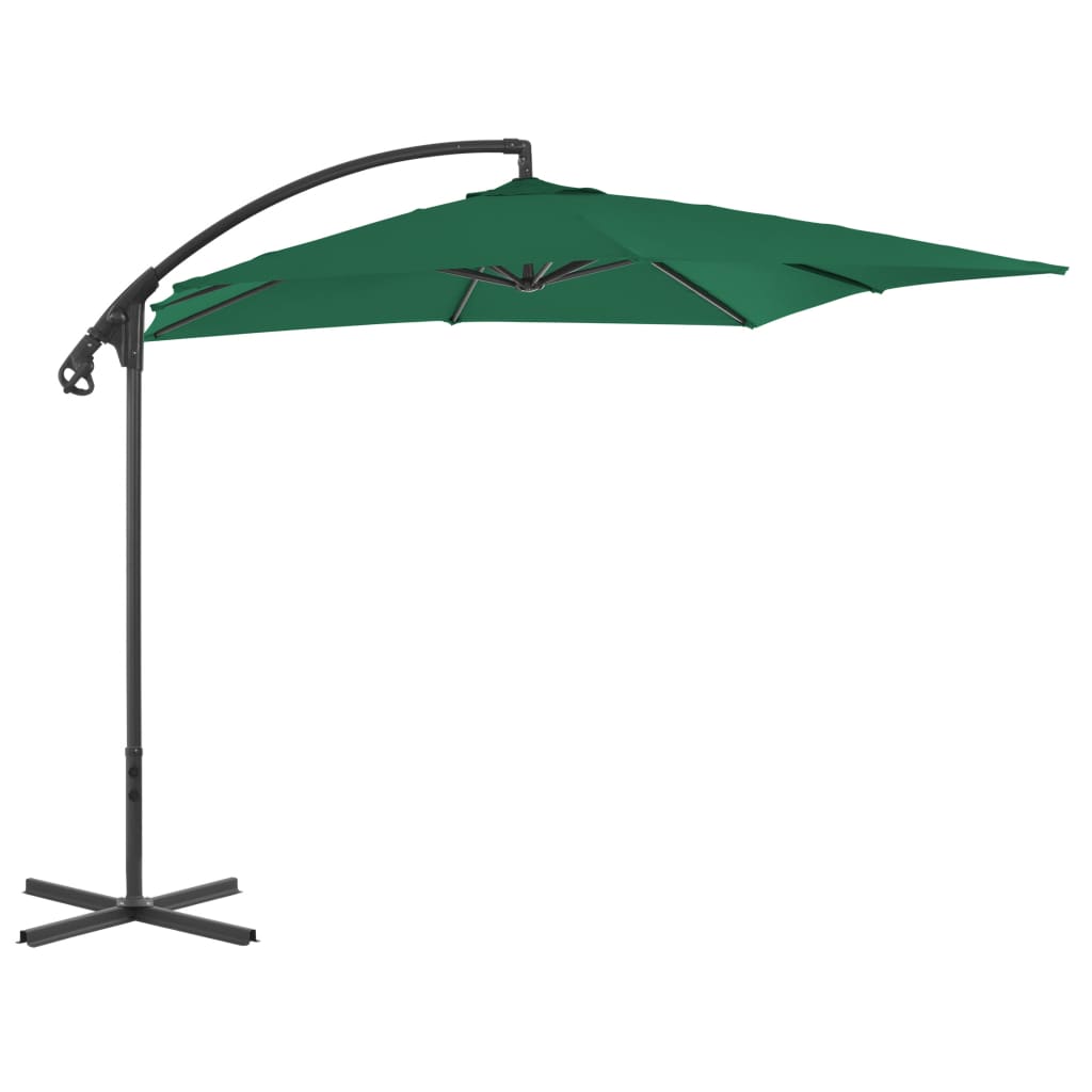 Vidaxl zweefparasol met stalen paal 250x250 cm groen