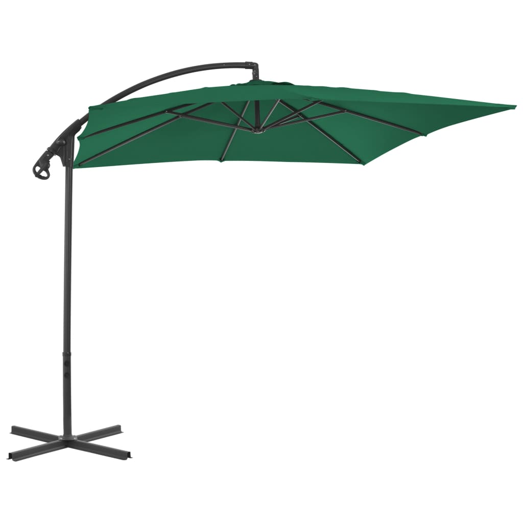 Vidaxl zweefparasol met stalen paal 250x250 cm groen