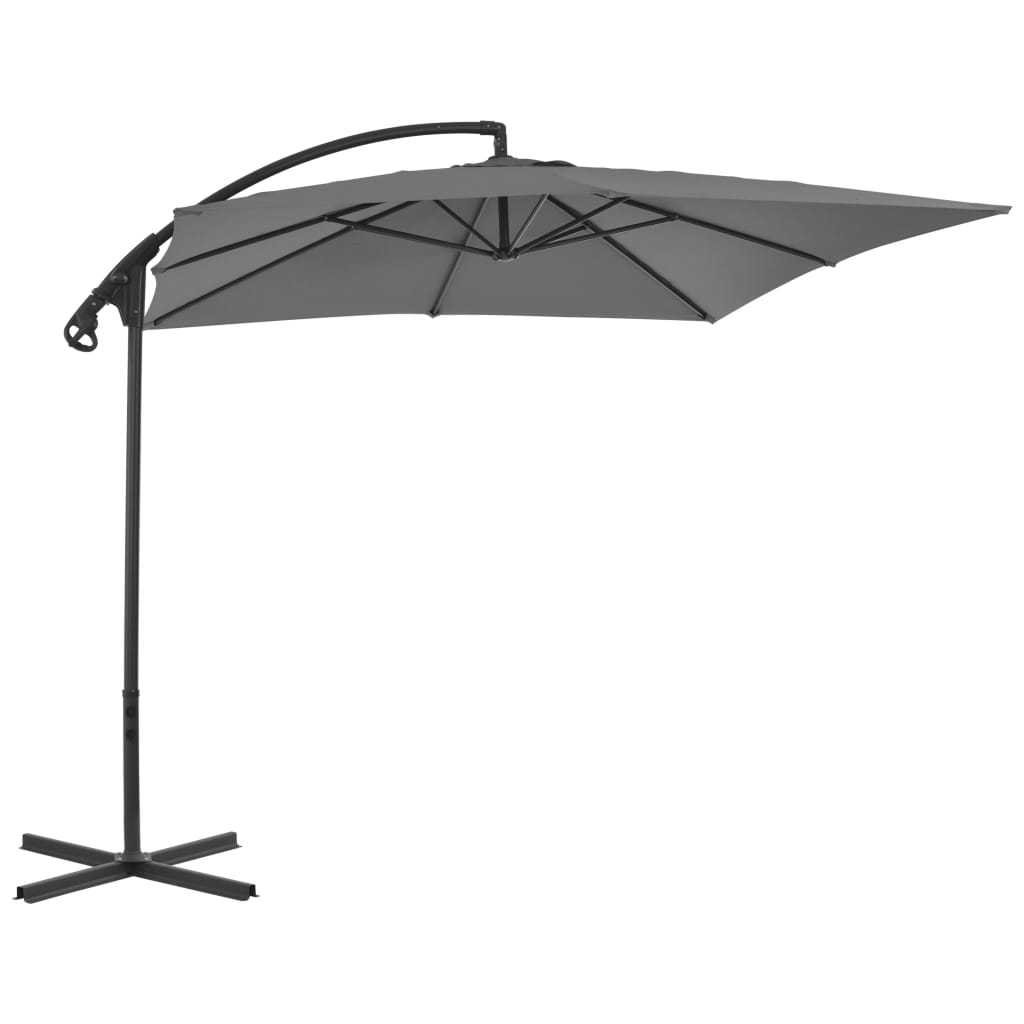 VidaXL Zweefparasol met stalen paal 250x250 cm antracietkleurig