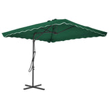 Vidaxl parasol met stalen paal 250x250 cm groen