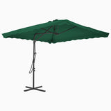 Vidaxl parasol met stalen paal 250x250 cm groen