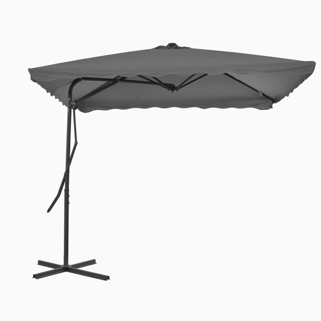 Vidaxl parasol met stalen paal 250x250 cm antraciet